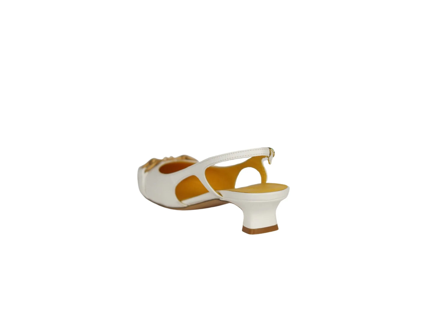Chanel Lonigro pelle bianca punta pelle beige con morsetto